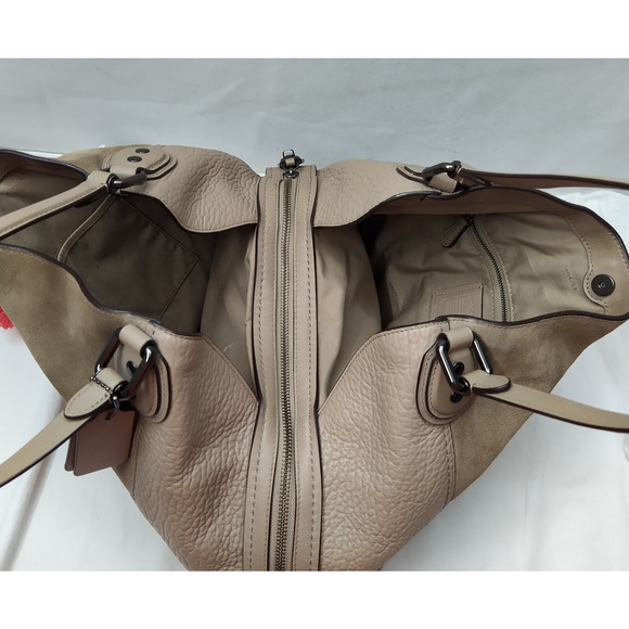 Coach Edie Gray Pebbled Leather Suede 3 Compartments Shoulder Bag - Picture 10 of 16